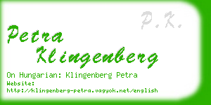 petra klingenberg business card